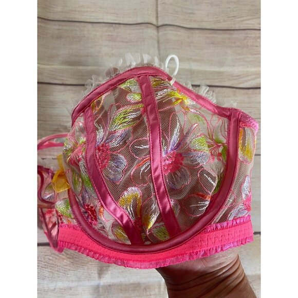 For Love And Lemons Women's Electric Fields Embroidery Underwire Bra - XL - Picture 10 of 12